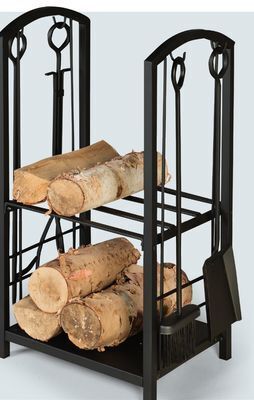Canac 4-piece fireplace tool set and log rack offer