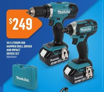 Canac 18 v lithium-ion hammer drill driver and impact driver set offer