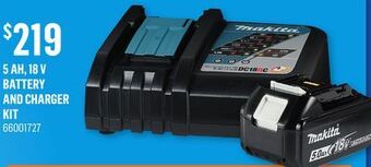 Canac 5 ah, 18 v battery and charger kit offer