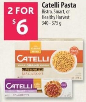 Co-op Catelli Pasta Bistro, Smart, or Healthy Harvest 340-375 g offer