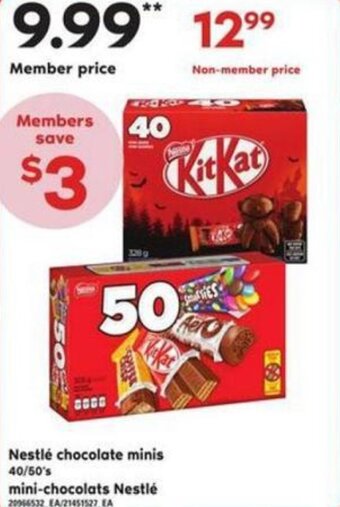 Atlantic Superstore Nestlé chocolate minis 40/50's offer