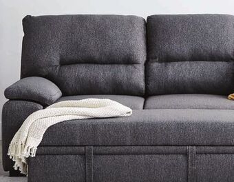 Leon's Camille pop-up sofa bed with right-facing chaise- grey, charcoal offer