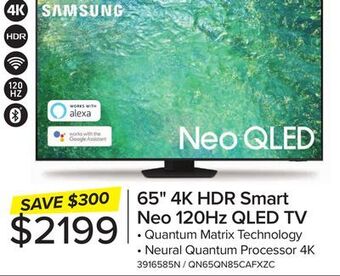 Leon's Samsung 65 neo qled 4k smart tv qn85c - qn65qn85cafxzc offer