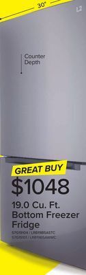 Leon's L2 stainless steel bottom-freezer refrigerator (18.7 cu. ft.) - lrb19b5astc offer
