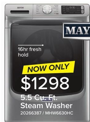 Leon's Maytag metallic slate front load washer (5.5 cu.ft.) - mhw6630hc offer