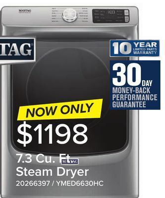 Leon's Maytag metallic slate electric dryer (7.3 cu. ft.) - ymed6630hc offer