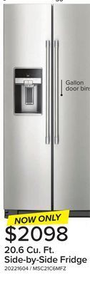Leon's Lg 20.6 cu. ft. side-by-side fridge offer