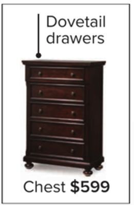 Leon's Chester 5 drawer chest - cherry offer