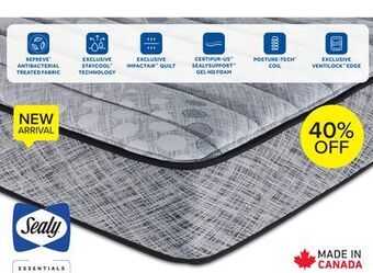 Leon's Sealy essentials mya plush queen mattress offer