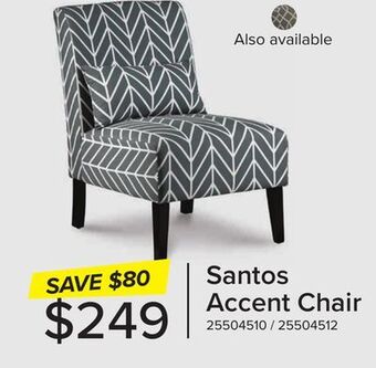 Leon's Santos accent chair - grey chevron offer