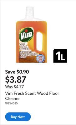 Walmart Vim fresh scent wood floor cleaner offer