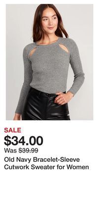 Old Navy Old navy bracelet-sleeve cutwork sweater for women offer