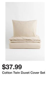 H&M Cotton twin duvet cover set offer