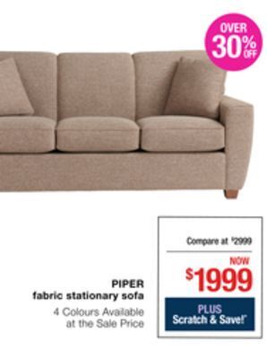La Z Boy Piper fabric stationary sofa offer