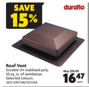 Home Hardware Roof vent offer