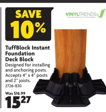 Home Hardware Tuffblock instant foundation deck block offer