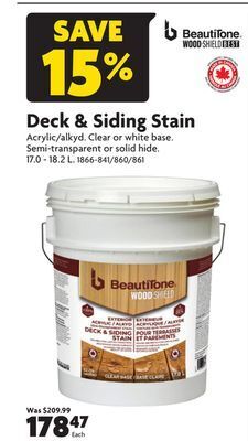 Home Hardware Deck & siding stain offer