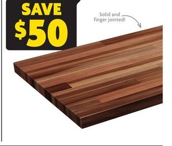 Home Hardware 72 x 25-1/2 x 1-1/2 acacia wood countertop offer