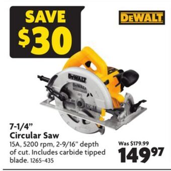Home Hardware 7-1/4 circular saw offer