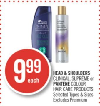 Shoppers Drug Mart Head & shoulders clinical, supreme or pantene colour hair care products offer