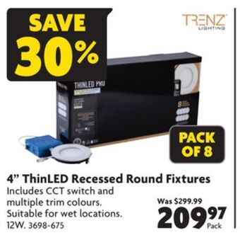 Home Hardware 4 thinled recessed round fixtures offer