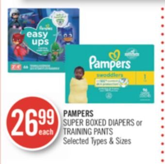 Shoppers Drug Mart Pampers super boxed diapers or training pants offer