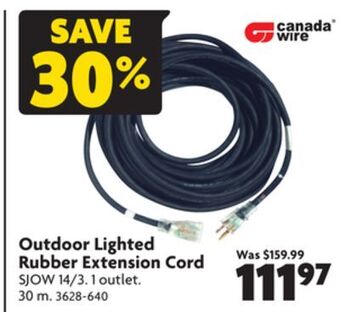 Home Hardware Outdoor lighted rubber extension cord offer