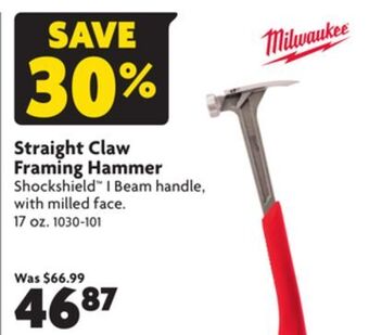 Home Hardware Straight claw framing hammer offer