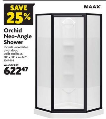 Home Hardware Orchid neo-angle shower offer