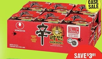 FreshCo Nongshim Noodle Soup Bowl 12 x 86g offer