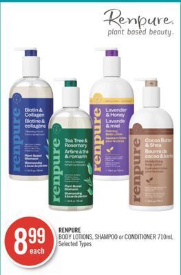 Shoppers Drug Mart Renpure body lotions, shampoo or conditioner 710ml offer