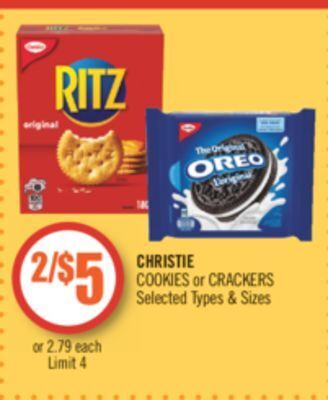 Shoppers Drug Mart Christie cookies or crackers offer