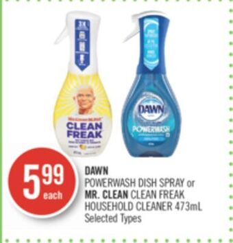 Shoppers Drug Mart Dawn powerwash dish spray or mr. clean clean freak household cleaner 473ml offer