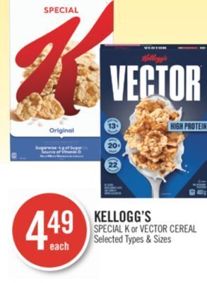 Shoppers Drug Mart Kellogg's special k or vector cereal offer