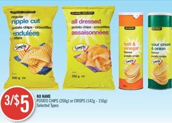 Shoppers Drug Mart No name potato chips (200g) or crisps (142g - 150g) offer