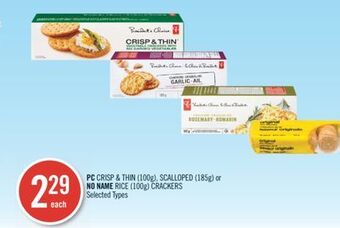 Shoppers Drug Mart Pc crisp & thin (100g), scalloped (185g) or no name rice (100g) crackers offer