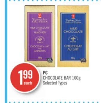 Shoppers Drug Mart Pc chocolate bar offer
