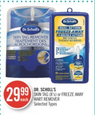 Shoppers Drug Mart Dr. scholl's skin tag or freeze away wart remover offer