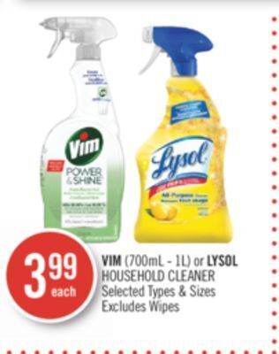 Shoppers Drug Mart Vim or lysol household cleaner offer