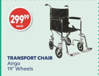 Wellwise by Shoppers Transport chair airgo 19 wheels offer