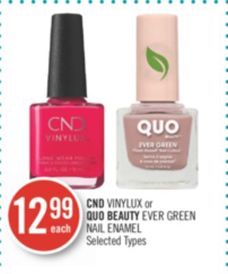 Shoppers Drug Mart Cnd vinylux or quo beauty ever green nail enamel offer