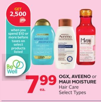 Rexall Ogx, aveeno or maui moisture hair care offer