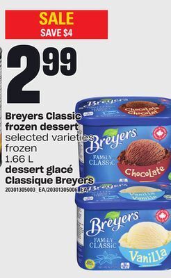 Independent City Market Dessert glacé classique breyers, 1.66 l offer