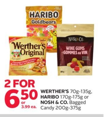 Rexall Werther's 70g-135g, haribo 170g-175g or nosh & co. bagged candy 200g-375g offer