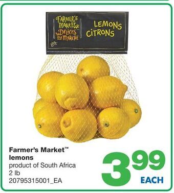 Wholesale Club Farmer's market lemons, 2 lb offer