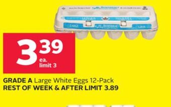 Rexall Grade a large white eggs offer