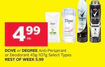 Rexall Dove or degree anti-perspirant or deodorant offer