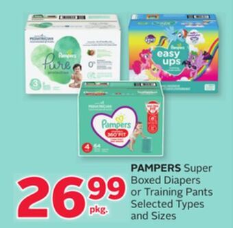 Rexall Pampers super boxed diapers or training pants offer