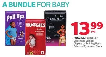 Rexall Huggies, pull. ups or goodnites jumbo diapers or training pants offer