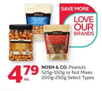 Rexall Nosh & co. peanuts 525g-550g or nut mixes 200g-250g offer